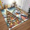 "Christmas Tree Carpet with Festive Houses and Snowy Scenery Design" Suitable for Use As an Anti-slip for Living Room Bedroom Sofas
