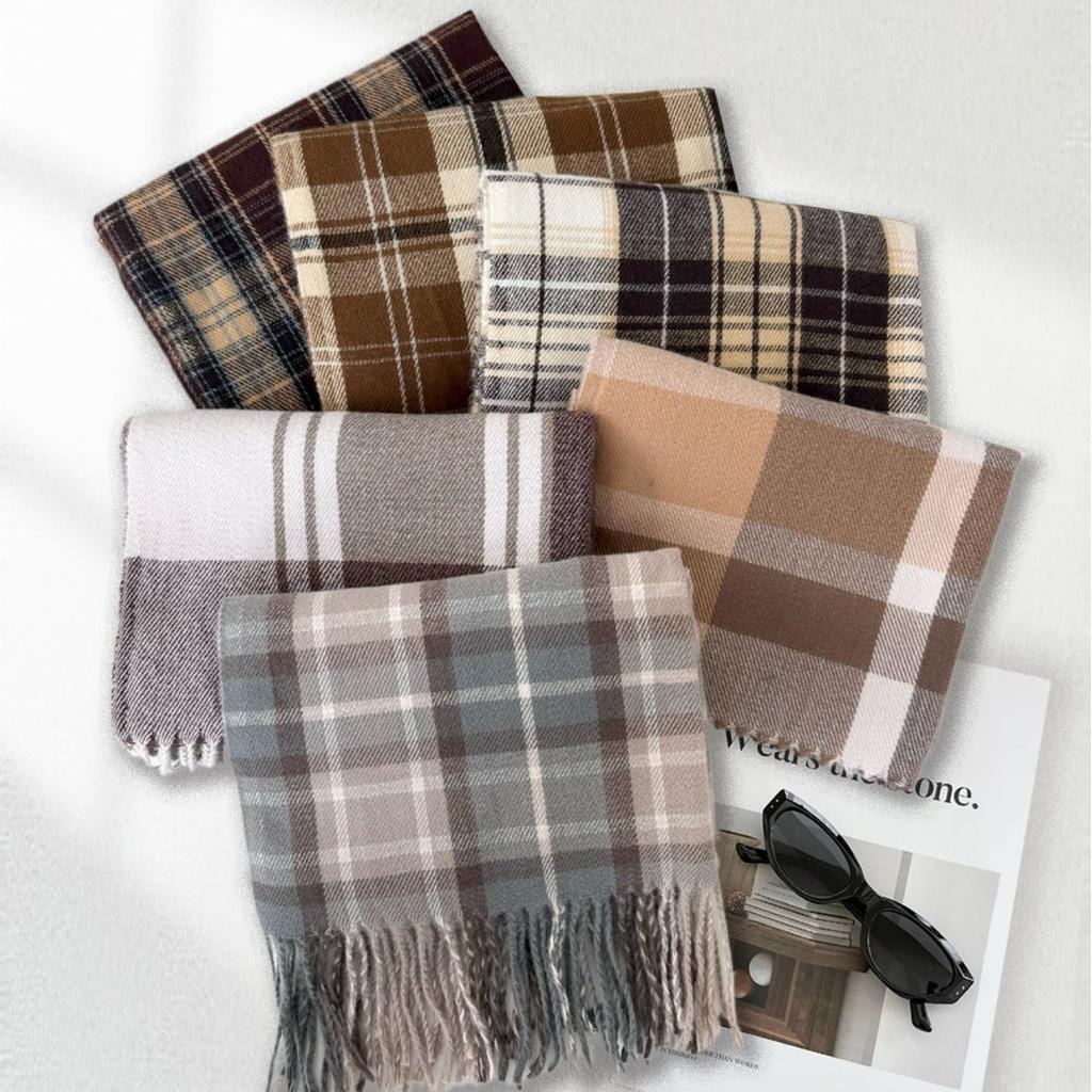 Korean version plaid scarf women's winter 1116 new high-end versatile warm scarf student couple shawl dual-purpose