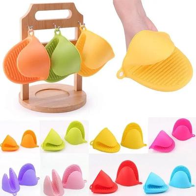 New 2pcs Kitchen Non-slip Insulation Glove Microwave Oven Pot Holder Oven Pinch Grip Silica Gel Insulati Home Kitchen Tools