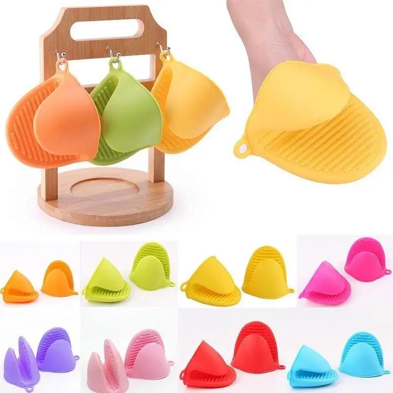 new 2pcs Kitchen Non-slip Insulation Glove Microwave Oven Pot Holder Oven Pinch Grip Silica Gel Insulati Home Kitchen Tools