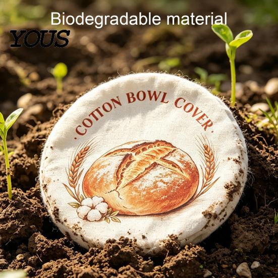 Breathable Cotton Fermentation Cloth Sourdough Starter Jar Cover, Reusable Elastic Dough Bowl Proofing for Baking Fabric And Food Preservation Plastic