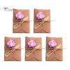 Special Paper Cards for Souvenirs 5Pcs DIY Dried Flower Greeting Cards, Handmade Note with Artificial Flowers, Jute Twine Romantic Sunflower Rose Hang