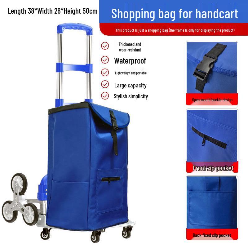 Waterproof Stair Climbing Cart with Storage Bag: Compact, Durable, and Ideal for Shopping