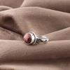 Black Rhodonite Gemstone Jewelry, 925 Solid Sterling Silver Ring Handmade Gorgeous Silver Chain Ring For Wedding Gift