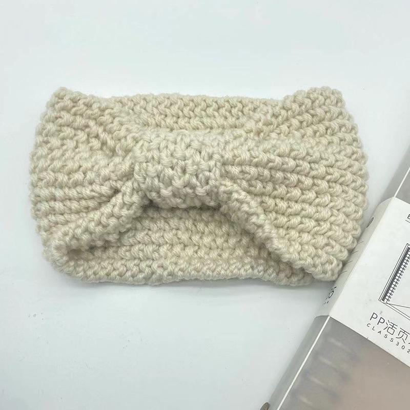 

Шерстяная широкополая шляпа-повязка на голову - теплый осенне-зимний вязаный головной убор и платок, аксессуар для волос