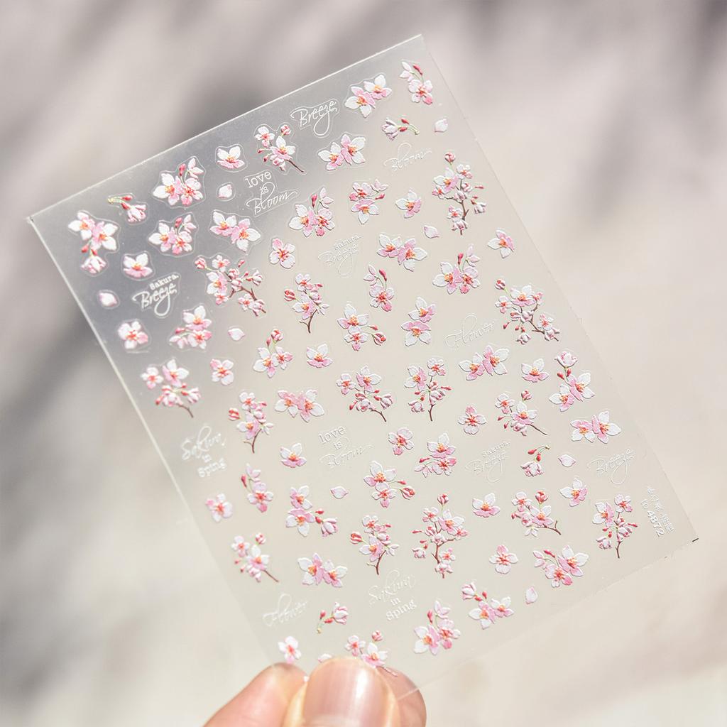 Fairy Flower Nail Stickers Flower Manicure Stickers Floral Pattern Self Adhesive Nail Supplies for Women Manicure Decoration