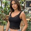 Solid Color Slim Lace Crop Top Sleeveless Spaghetti Y2k Top Ins Style Girl's Vest Top Beach
