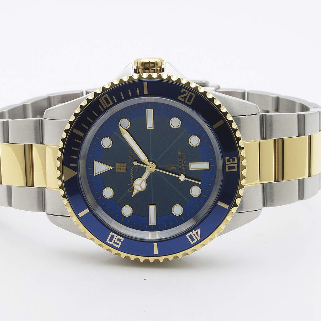 Watch Radio Solar Business Popular Brand Waterproof Blue BLGD [Salvatore Marra] Men's