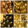 LED String Lights Ramadan Eid Decorations Star Moon Castle Theme Indoor Outdoor Festival Lighting
