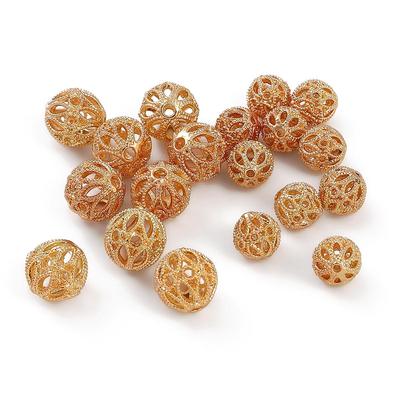Copper Hollow Embroidered Ball Partition Bead For DIY Jewelry Making Craft Accessories