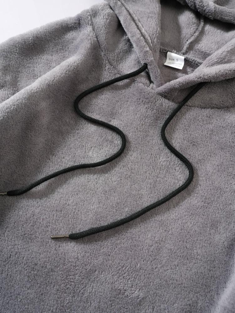 Autumn Winter Large Size Hooded Men's Casual Personality Fashion Sweater Coral Velvet Sweater Men's Comfortable Fit Skin-friendly Breathable Tops