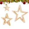 3 Stück Holzstern Weihnachtsdeko Handwerk Holzstern Dekoration Holzstern Tischaufsatz Schild für Schreibtisch Tisch