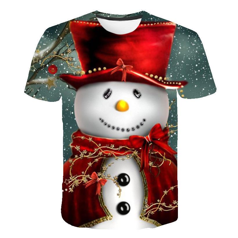 New Short Sleeved Christmas 3D Digital Printed Santa Claus Men's Fashion Creative Comfortable T-shirt