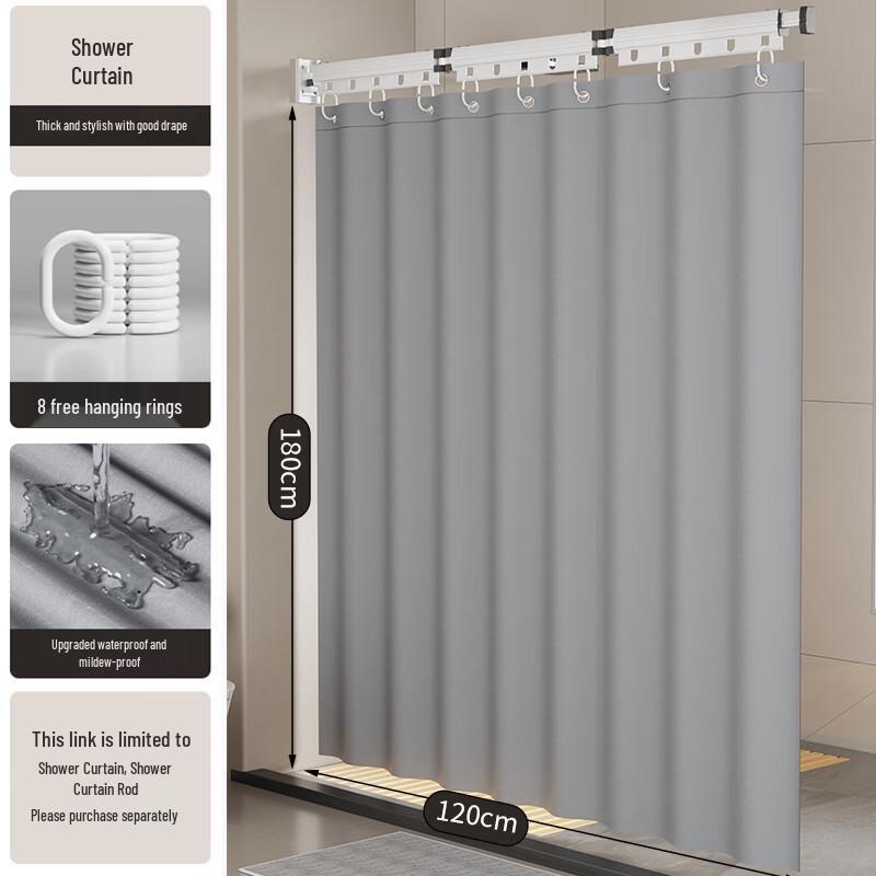 Xihe Foldable Bathroom Shower Curtain