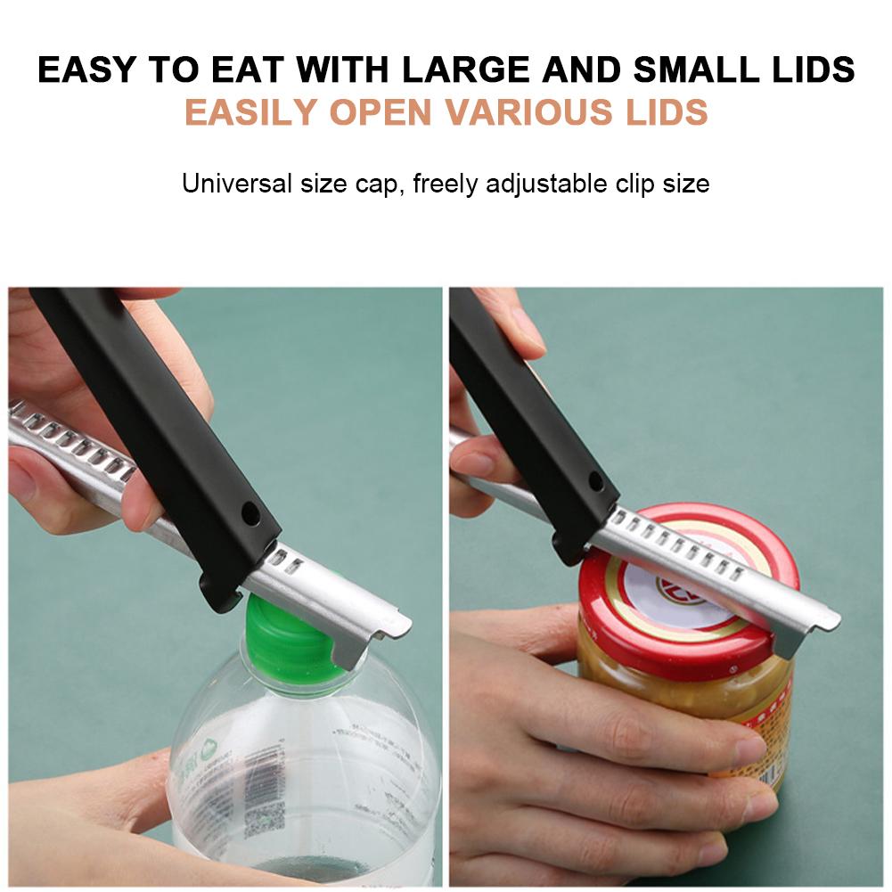 1/2 Pcs Adjustable Can Opener Stainless Steel Jar Opener Bottle Opener Manual Lid Opener Can Opener for Seniors Weak Hands