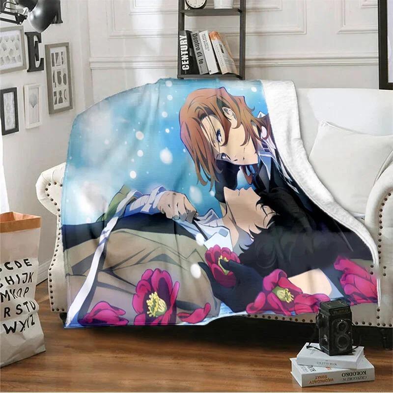 Manga Bungo Stray Dogs Dazai Osamu Throw Blanket Sheets On The Bed Blanket On The Sofa Decorative Lattice Bedspreads Sofa Covers