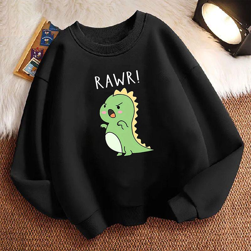 Long-sleeve Funny Dinosaur Kids' Hoodie, Casual, Pretty Clothes for Girls
