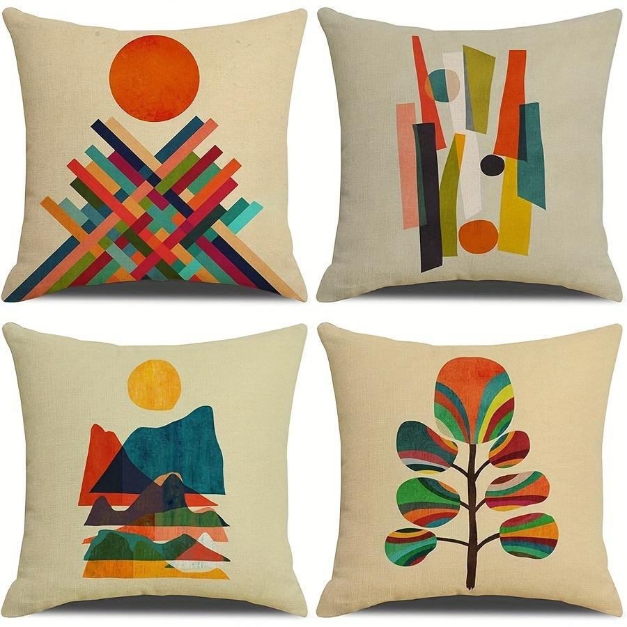 Panika Chen Unisex Colorful Abstract Pattern Pillowcase ,Sofa Bedroom Cushion Cover, Single-Sided Printing, Without Pillow Core
