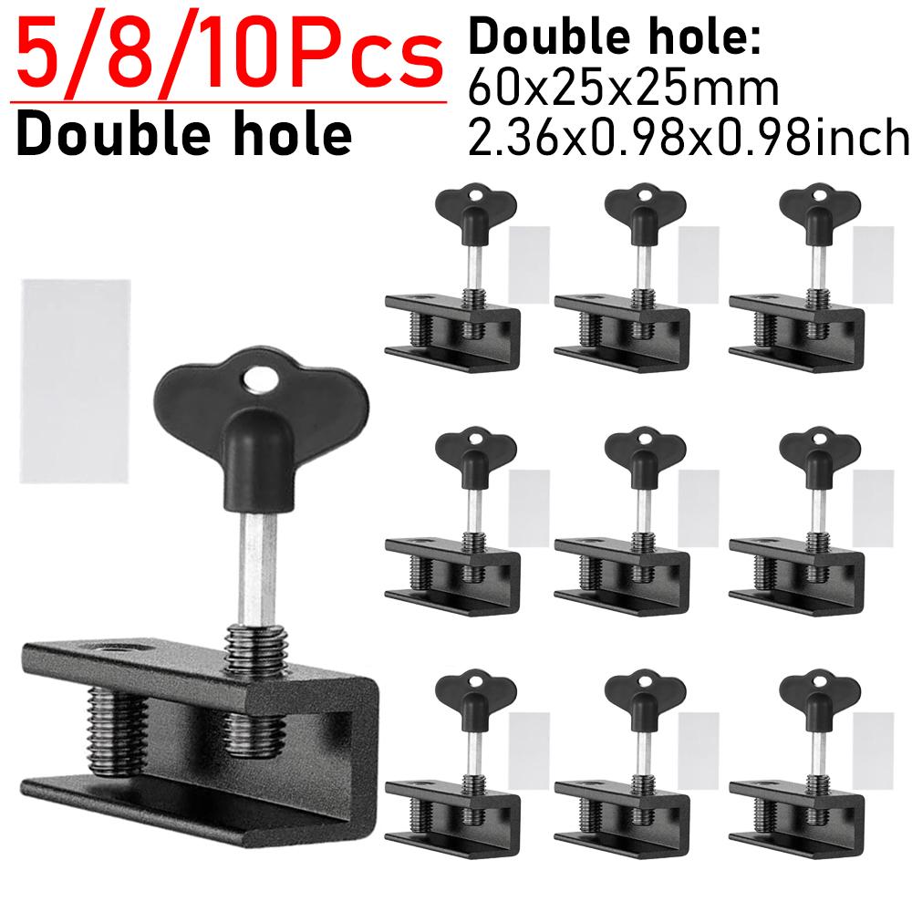 1-10Pcs Window Sliding Door Lock Sliding Sash Stopper Cabinet Locks Straps Doors Security Anti-theft Lock Baby Kids Child Safety