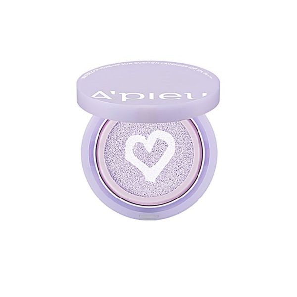 A pieu Waterlock Tone Up Sun Cushion 15g (Lavender) - Long-lasting Hydration & Color Correcting (Unisex)
