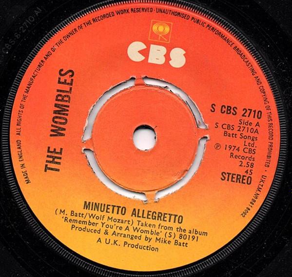 

7inch Record WOMBLES Minuetto Allegretto SCBS2710 Cbs 1974 UK Pop Used