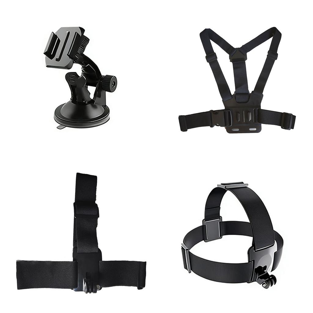 Essential Accessories Kit Compatible for GoPro 13/12/11/10/ 9 Accessories Kit Pack with Head Chest Wrist Strap+Bike Mount