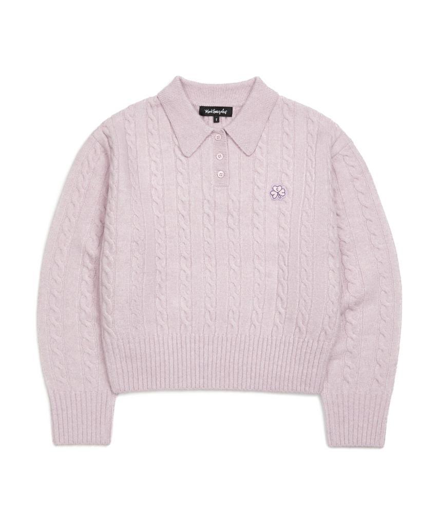 MARK GONZALES Women'S Club Cable Collar Knit - Baby Pink