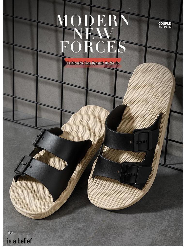 Men's Non-Slip EVA Summer Outdoor Fashion Slippers - Big Size, One-Strap Massage, Perfect for Bath or Home Use