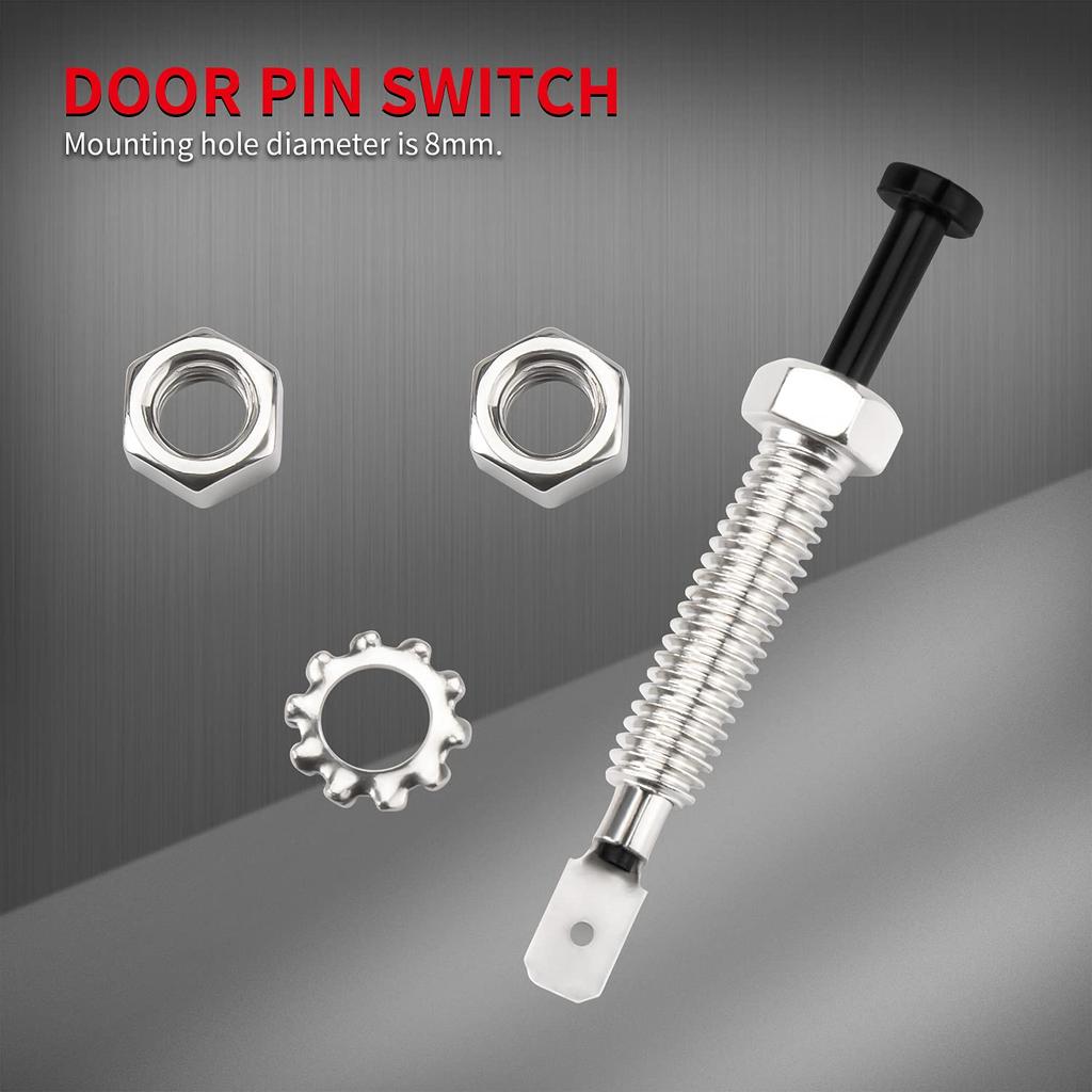 DaierTek Door Pin Switch Car Hood Jamb Auto Alarm Security Adjustable Momentary ON Off 12VDC 20A for Automotive Trunk - 3Pcs