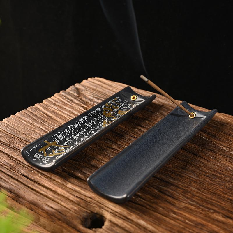 Bamboo Ceramic Incense Holder | Handmade Aromatherapy Burner | Creative Slice Design