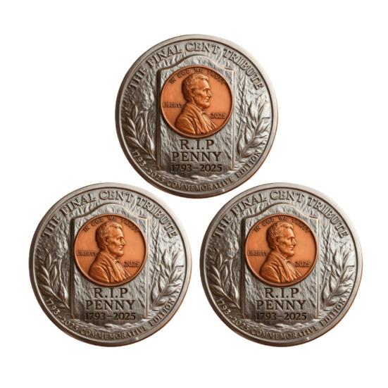 Final Cent Memorial Coin (1909-2025) Last Penny Tribute Token Historical Commemorative Coin Vintage-Style Penny Era Keepsake