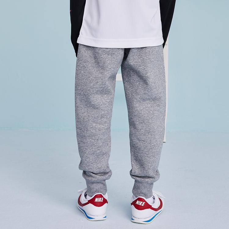Jordan Simple Letter Logo Fleece Cuffed Knit Sports Pants Kids Bottoms Rock-Grey JD2012139GS-001