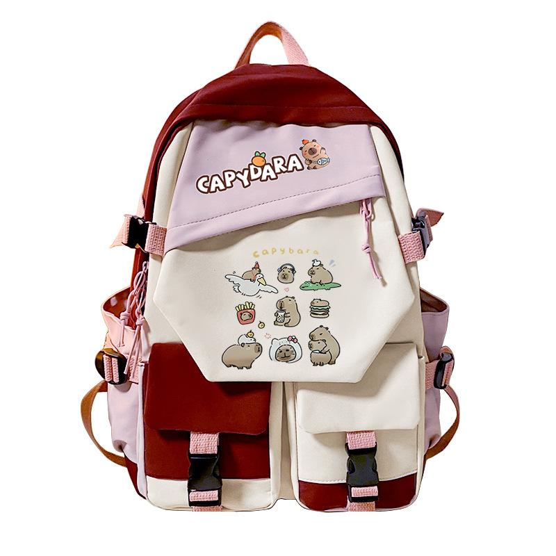 Cartoon Primary School Grades 3-6 Junior High School High School Students Campus Burden Reduction Backpack Large Capacity School Bag