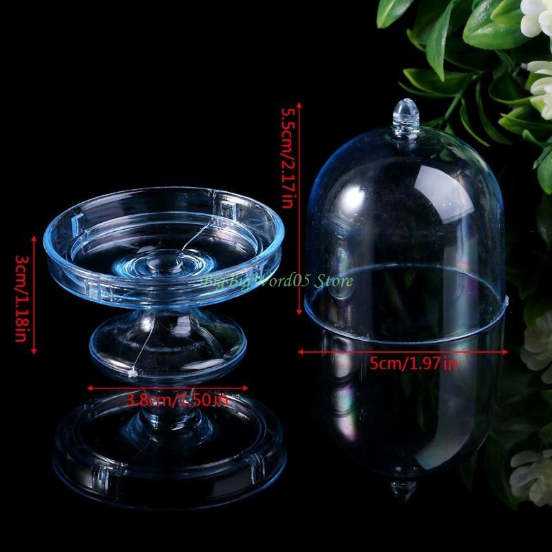 24TE Mini Cake Stand Cupcake Box Wedding Favor Party Plastic Candy Box Transparent