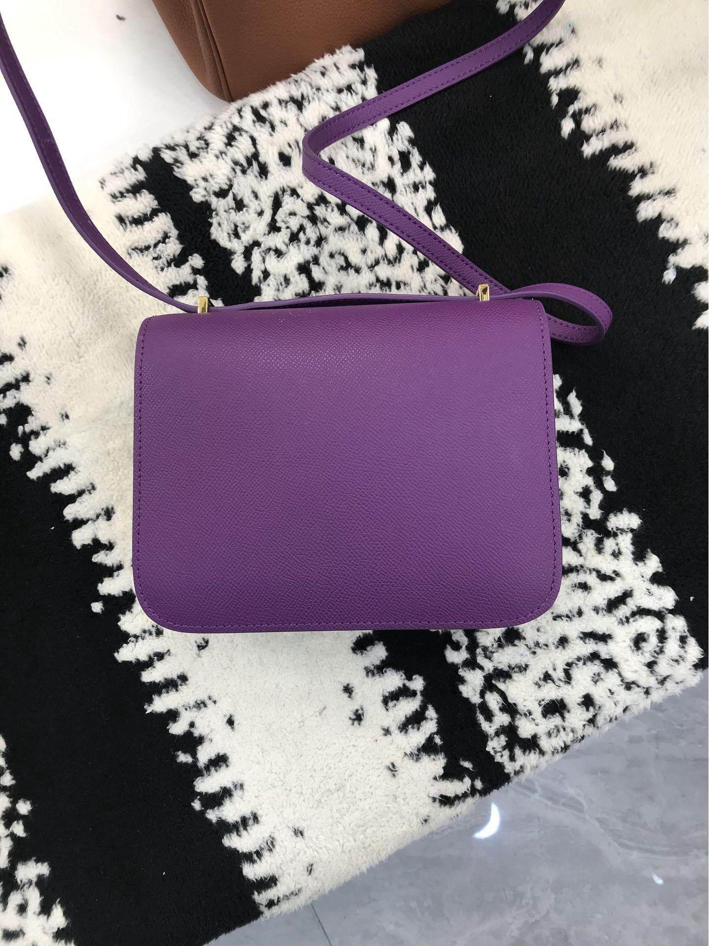 

2025 Trendy Genuine Leather Crossbody Cowhide Stewardess Bag Small Gold Buckle