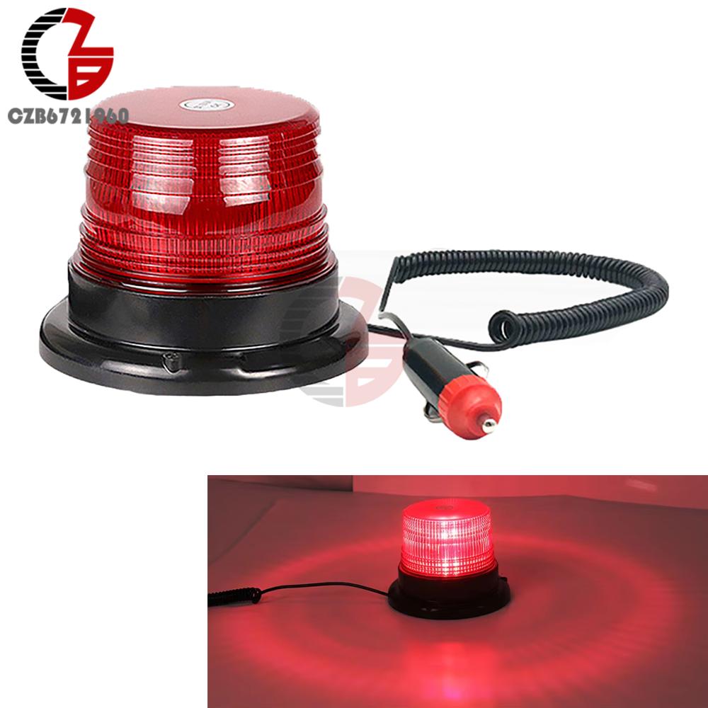 Universal 12V 24V Car Truck Roof Top Warning Light Emergency LED Strobe Light Flashing Beacon With Magnetic Base
