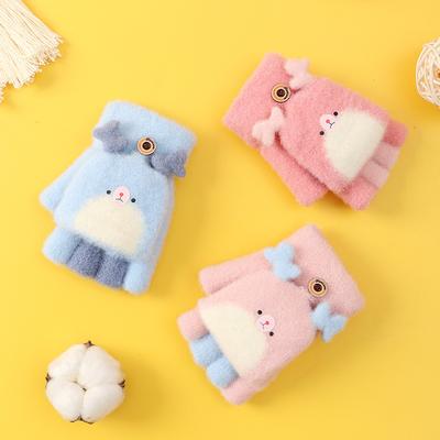 Neue Xuehuaxiu Kinderhandschuhe zum Warmhalten Kindergarten Baby niedliche Cartoon Klappstrickhandschuhe Großhandel