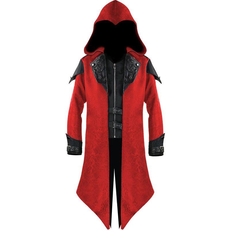 Medieval Retro Halloween Stitching Jacket Long Sleeves Men Costume Cosplay