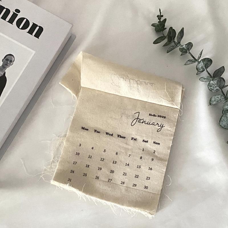 2026 Canvas Hook-Style Fabric Calendar Wall Calendar, High-Value Retro Style, Instagram-Worthy Wall Calendar Decoration