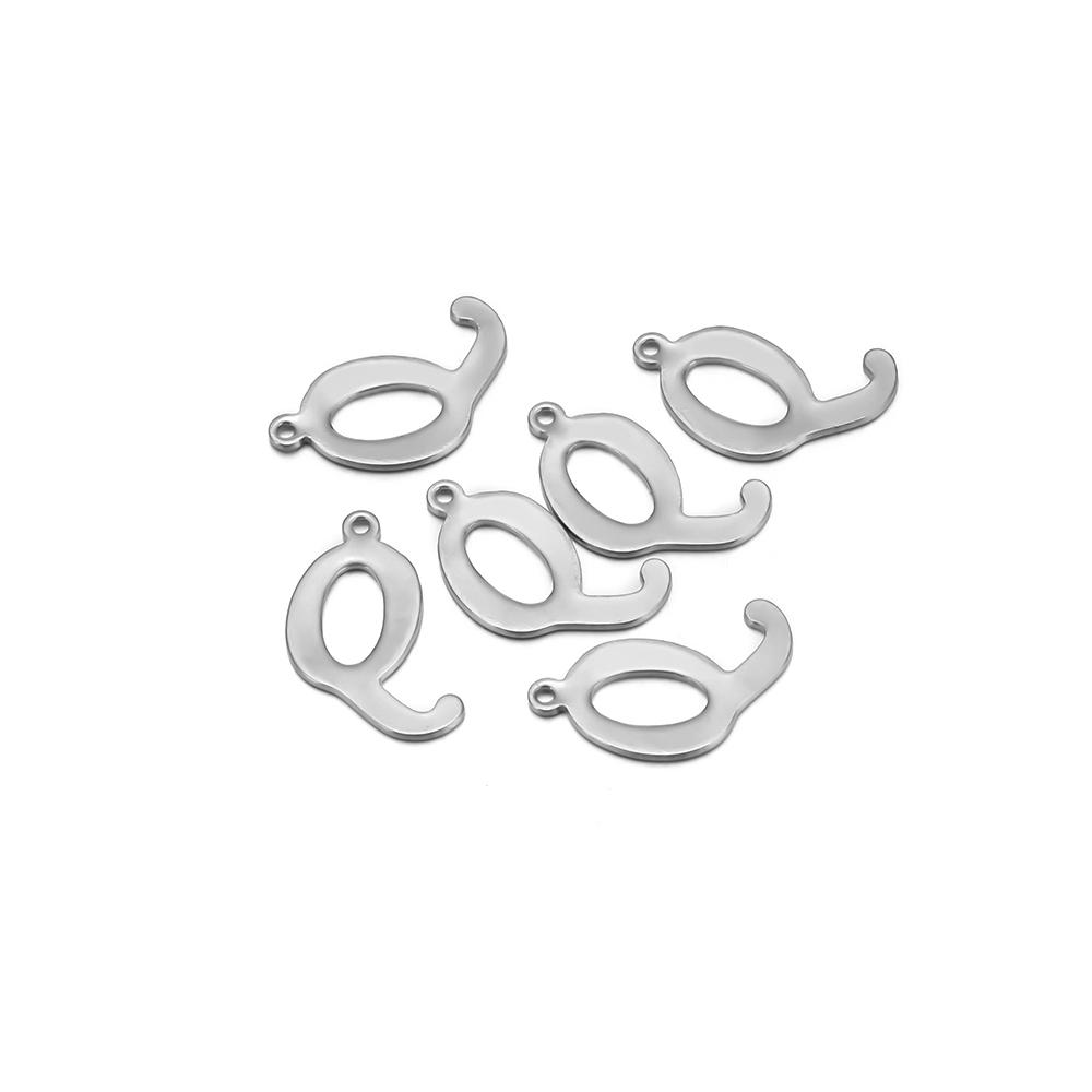 50pcs Stainless Steel Cursive Font 26 Letter Pendant Alphabet Charms Necklace Pendant DIY Jewelry Bracelet Making Earrings Craft