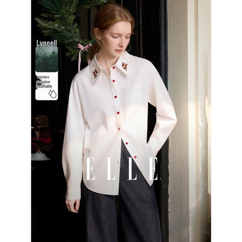 

ELLE Women s French Brushed Lyocell Tencel Shirt M