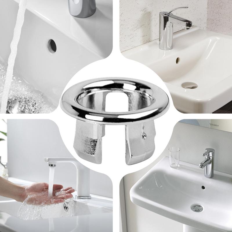 Sink Overflow Ring Cover Replacement Bathroom Basin Trim Bath Round Plastic Sink Overflow Hole Covers Kitchen Accessories