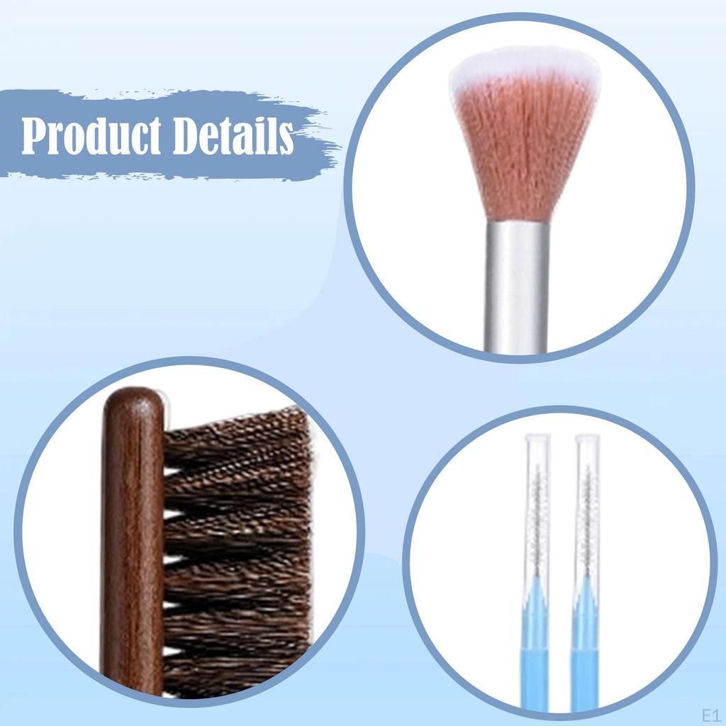 18x Jewelry Cleaning Set Polish Cloth Pin Big Small Hole Brush Cleaner Tool Crevice for