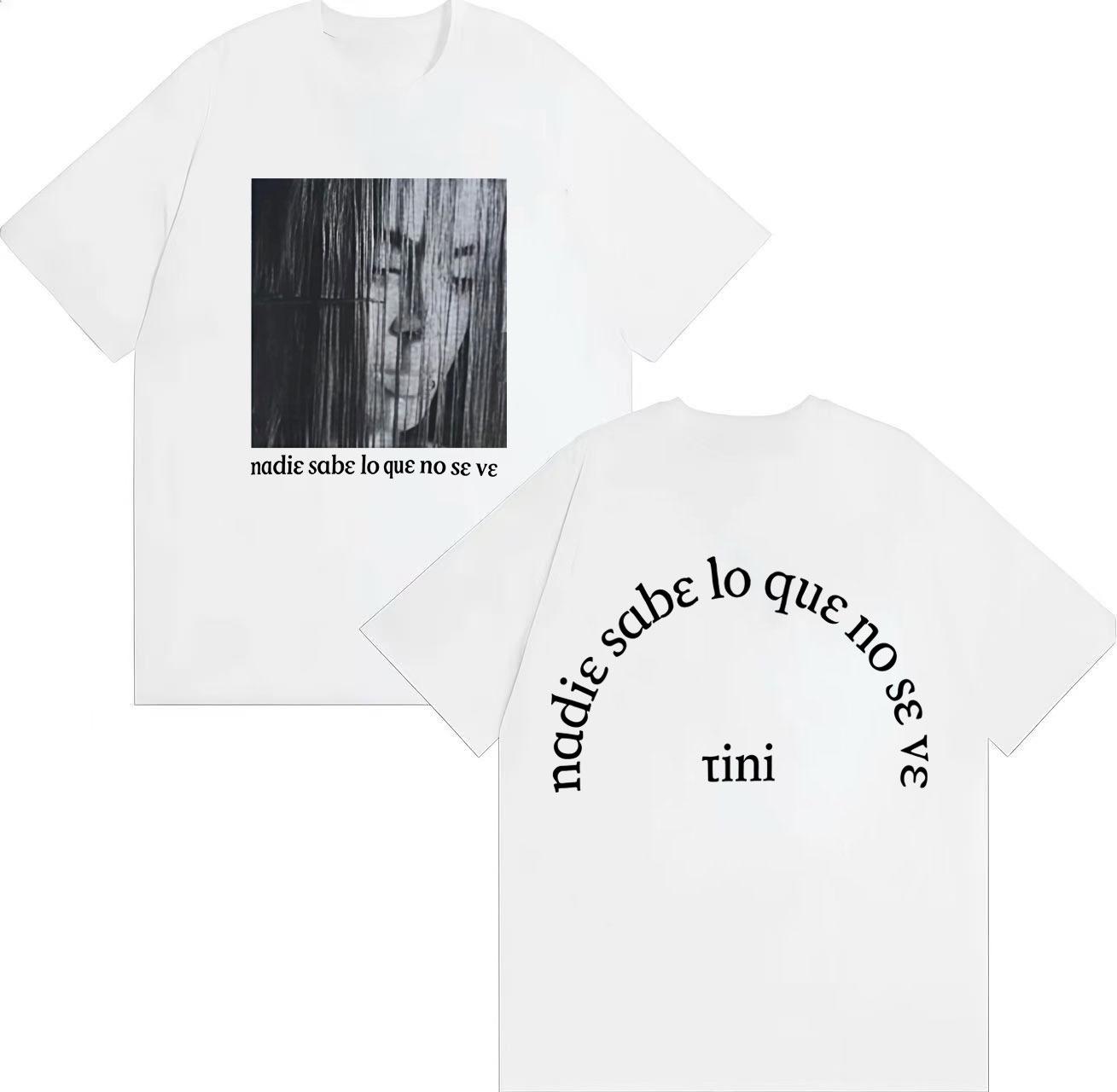 

Summer Hit Singer TINI Futttura 2026 Spring summer Fashion Trend Retro Harajuku Print Pure Cotton Casual Shortsleeved top 2XL