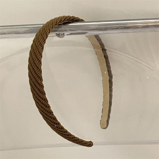 Women Headband Anti-Slip Inner Side Sponge Filling Handmade Knitting Hair Hoop