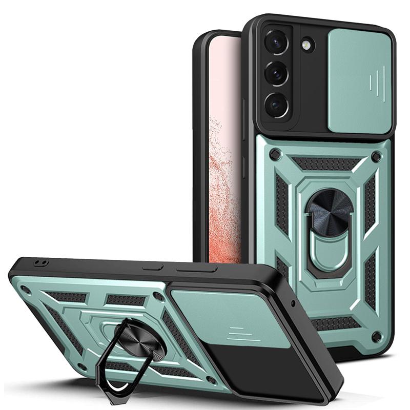 Slide Armor Shockproof Case For Samsung Galaxy S22 S21 A13 A12 A33 A53 A23 Honor 50 Redmi Note 11 10C iPhone 13 12 11 Pro Max Ring Holder Back Cover