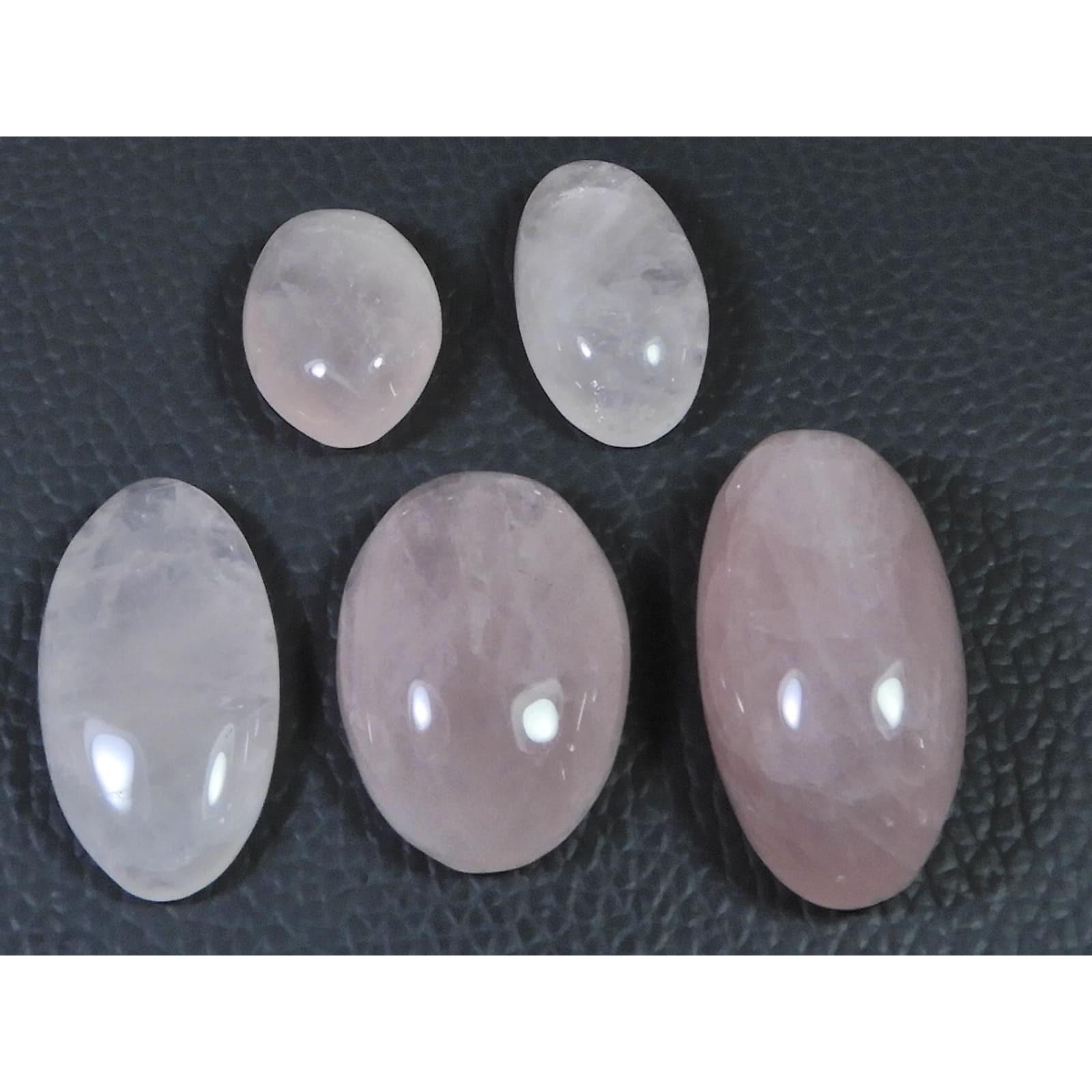 188Cts.Natural Pink Rose Quartz Oval Shape Cabochon Loose Gemstone 5Pcs Lot C-2367
