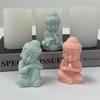 Buddhas Monk Shape Silicone Molds DIY Epoxy Resin Molds Table Ornament Mould Candle Plasters Making Tool Easy-to Clean
