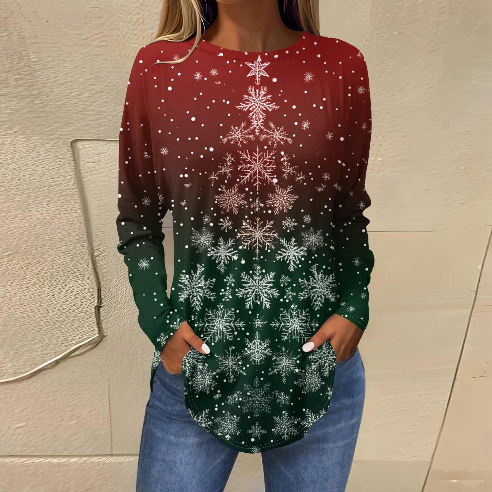 Женские свободные топы с круглым вырезом и капюшоном с длинными рукавами — фото 3