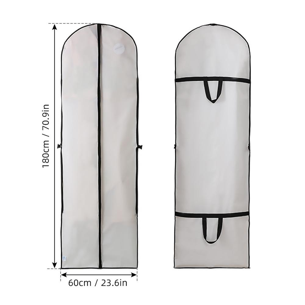 60*180cm Garment Bag Large Hanging Garment Cover Washable Wedding Dress Bag Travel Use